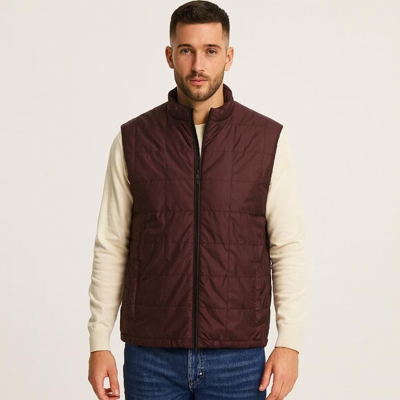 Theory Witt Watts‎ Puffer Vest Men's Maroon Size Large - Picture 1 of 4
